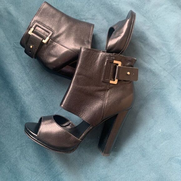 Nine West Leather Open Toe Boots 7.5 - Picture 3 of 14